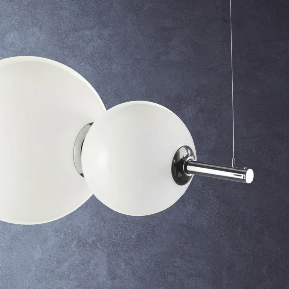 Lampada a Sospensione Artigianale in Vetro Veneziano Incamiciato - Jupiter Viadurini