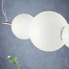 Lampada a Sospensione Artigianale in Vetro Veneziano Incamiciato - Jupiter Viadurini