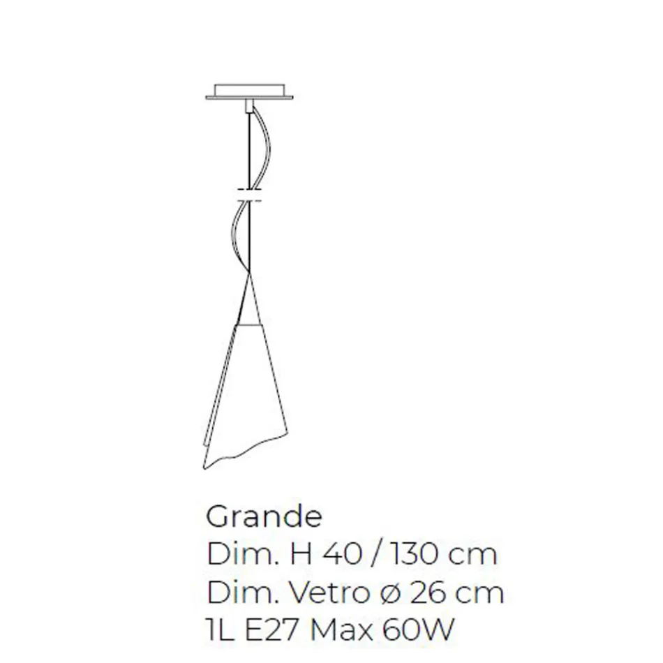 Lampada a Sospensione Artigianale in Vetro Veneziano Soffiato - Chrystal Viadurini