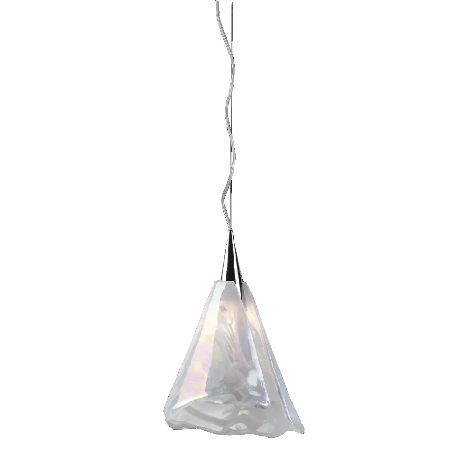 Lampada a Sospensione Artigianale in Vetro Veneziano Soffiato - Chrystal Viadurini