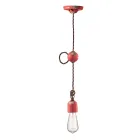 Lampada a Sospensione Artigianale Industriale in Ferro e Ceramica - Vintage Viadurini