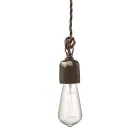 Lampada a Sospensione Artigianale Industriale in Ferro e Ceramica - Vintage Viadurini