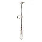 Lampada a Sospensione Artigianale Industriale in Ferro e Ceramica - Vintage Viadurini