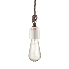 Lampada a Sospensione Artigianale Industriale in Ferro e Ceramica - Vintage Viadurini