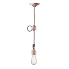 Lampada a Sospensione Artigianale Industriale in Ferro e Ceramica - Vintage Viadurini