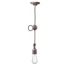 Lampada a Sospensione Artigianale Industriale in Ferro e Ceramica - Vintage Viadurini