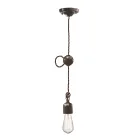 Lampada a Sospensione Artigianale Industriale in Ferro e Ceramica - Vintage Viadurini