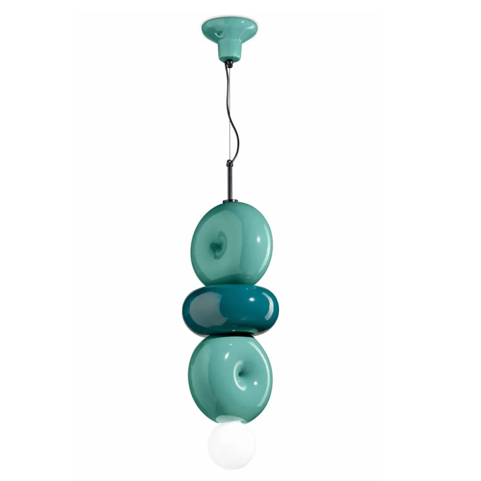 Lampada a Sospensione con 3 Elementi di Diverse Forme Made in Italy - Bumbum Viadurini