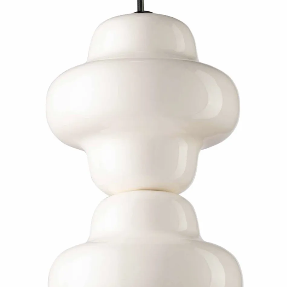Lampada a Sospensione con 4 Elementi in Ceramica e Vetro Made in Italy - Capocabana  Viadurini