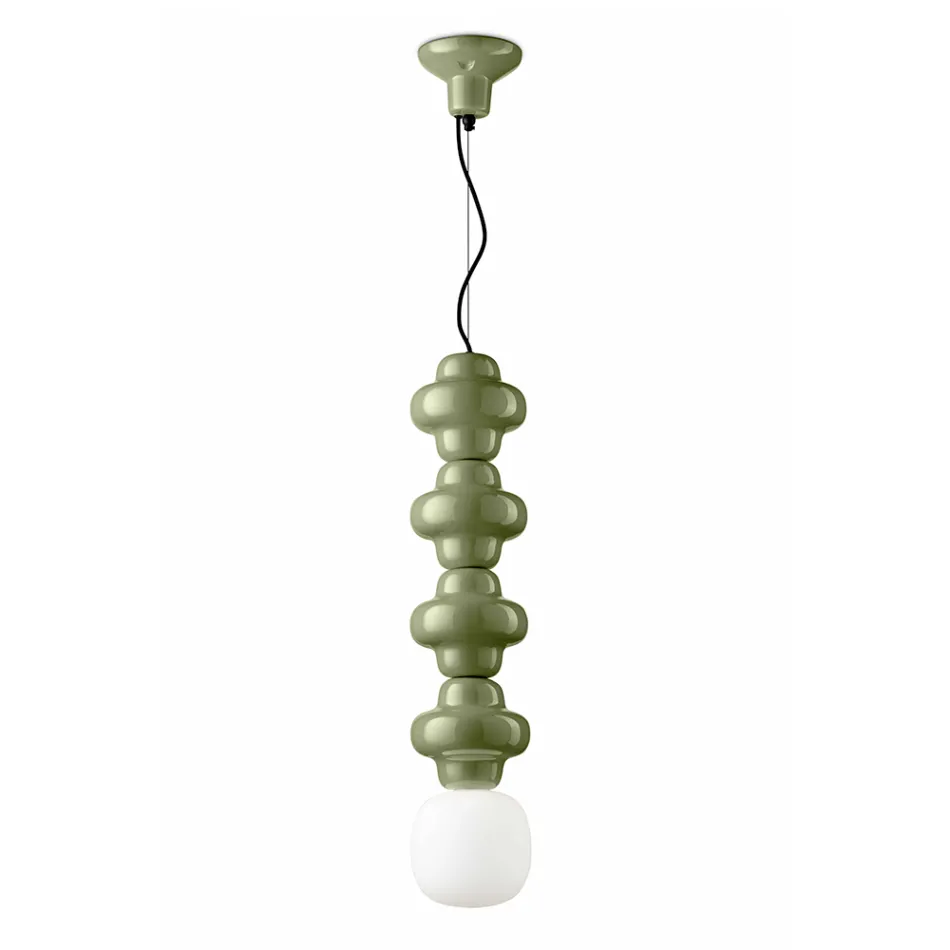 Lampada a Sospensione con 4 Elementi in Ceramica e Vetro Made in Italy - Capocabana  Viadurini