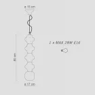Lampada a Sospensione con 4 Elementi in Ceramica e Vetro Made in Italy - Capocabana  Viadurini