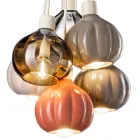 Lampada a Sospensione con 6 Elementi in Ceramica e Vetro Made in Italy - Afoxe Viadurini