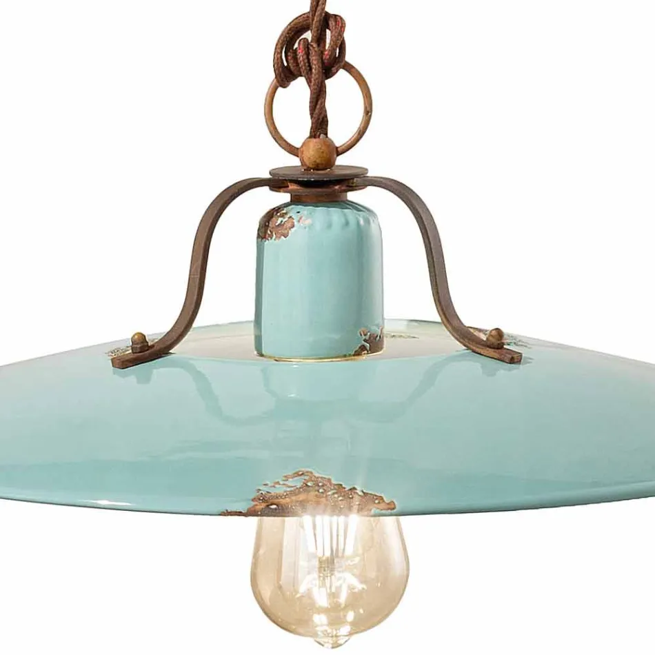 Lampada a sospensione con braccio direzionabile stile country Sally Viadurini