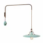 Lampada a sospensione con braccio direzionabile stile country Sally Viadurini
