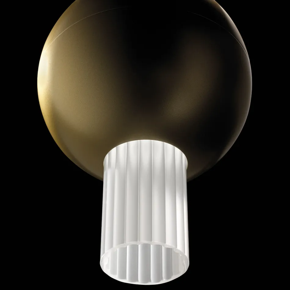 Lampada a Sospensione con Cilindri in Vetro Canneté Made in Italy - Oris Viadurini