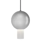Lampada a Sospensione con Cilindri in Vetro Canneté Made in Italy - Oris Viadurini