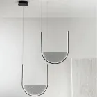 Lampada a Sospensione con Inserto Amovibile in Vetro Granigliato - Catalpa Viadurini