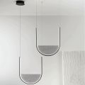 Lampada a Sospensione con Inserto Amovibile in Vetro Granigliato - Catalpa