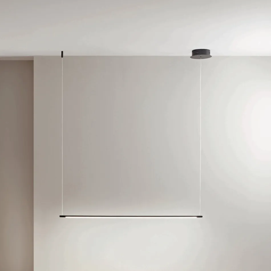 Lampada a Sospensione con Luce LED e Cavetti Regolabili in Lunghezza - Arancio Viadurini
