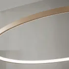 Lampada a Sospensione con Luce LED Rotonda Orizzontale in Metallo - Gelso Viadurini