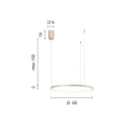 Lampada a Sospensione con Luce LED Rotonda Orizzontale in Metallo - Gelso Viadurini
