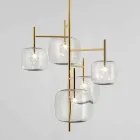 Lampada a Sospensione con Struttura in Metallo Lucido Made in Italy - Donatina Viadurini