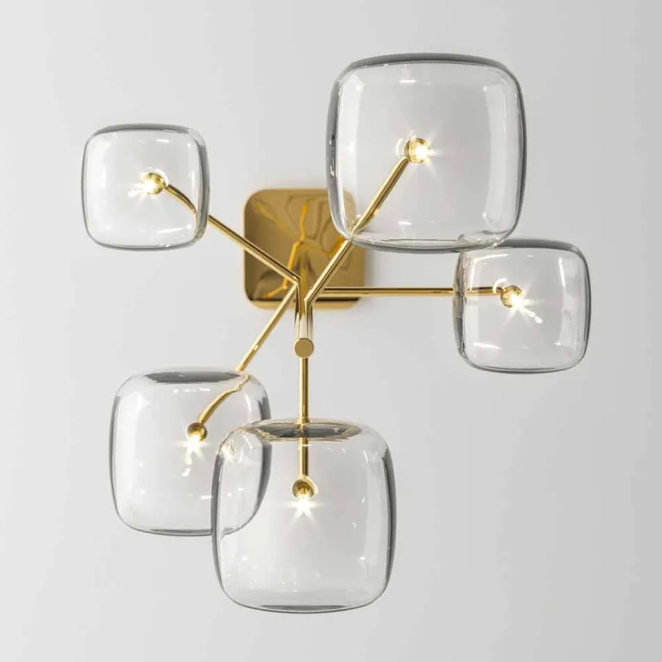 Lampada a Sospensione con Struttura in Metallo Lucido Made in Italy - Donatina Viadurini