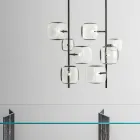 Lampada a Sospensione con Struttura in Metallo Lucido Made in Italy - Donatina Viadurini