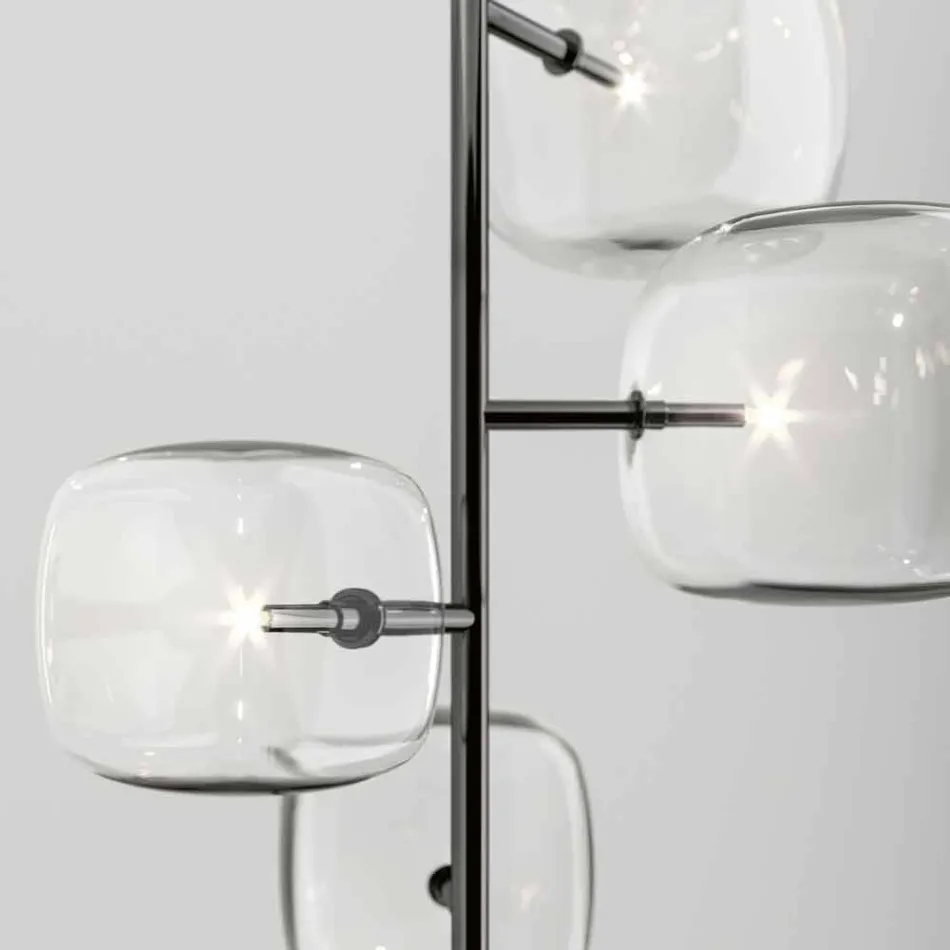 Lampada a Sospensione con Struttura in Metallo Lucido Made in Italy - Donatina Viadurini
