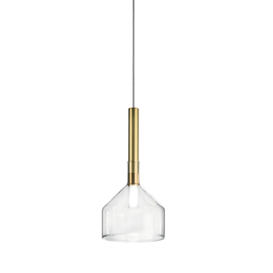 Lampada a Sospensione con Vetro in Varie Forme Made in Italy - Sintonia Viadurini