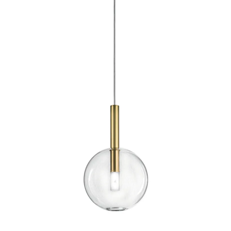 Lampada a Sospensione con Vetro in Varie Forme Made in Italy - Sintonia Viadurini