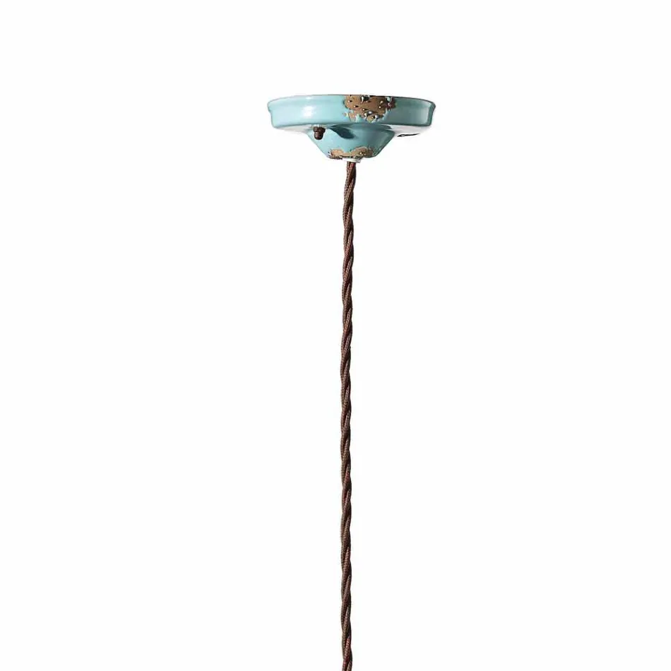 Lampada a sospensione country in ceramica e metallo Sara Ferroluce Viadurini