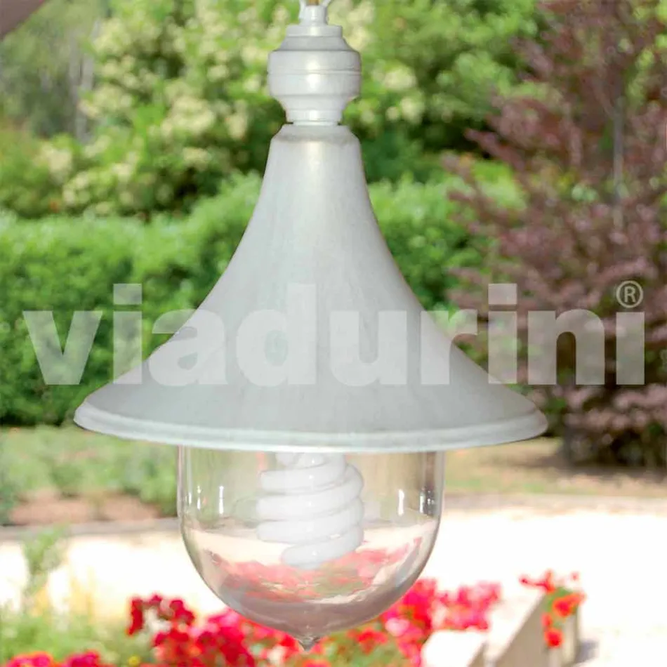 Lampada a sospensione da esterno in alluminio bianco made Italy,Anusca Viadurini