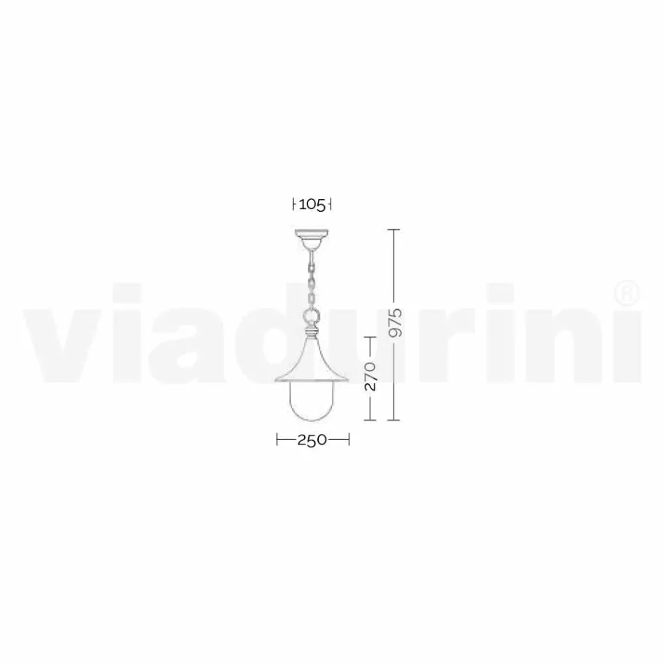 Lampada a sospensione da esterno in alluminio bianco made Italy,Anusca Viadurini