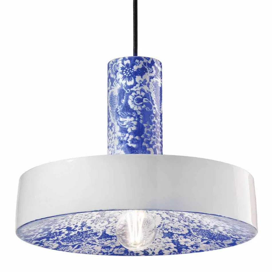 Lampada a Sospensione dallo Stile Retrò in Ceramica Colorata – Ferroluce Pi Viadurini