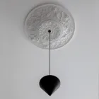 Lampada a Sospensione Design Gesso Bianco e Alluminio Nero 1 Cono - Tesera Viadurini