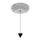 Lampada a Sospensione Design Gesso Bianco e Alluminio Nero 1 Cono - Tesera Viadurini