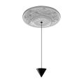 Lampada a Sospensione Design Gesso Bianco e Alluminio Nero 1 Cono - Tesera