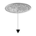 Lampada a Sospensione Design Gesso Bianco e Alluminio Nero 1 Cono - Tesera Viadurini