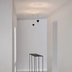 Lampada a Sospensione Design Gesso Bianco e Alluminio Nero 1 Cono - Tesera Viadurini