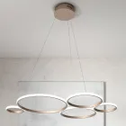 Lampada a Sospensione Design per Soggiorno in Metallo Argento o Oro - Olimpo Viadurini