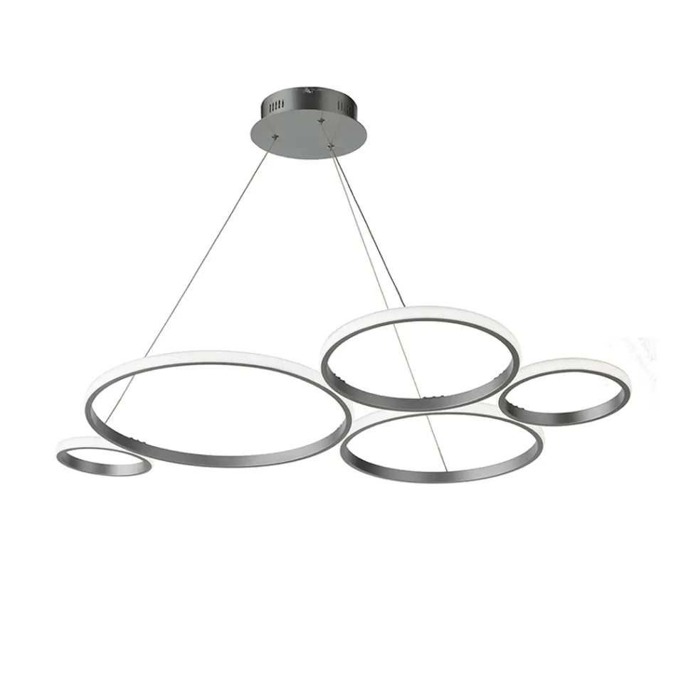 Lampada a Sospensione Design per Soggiorno in Metallo Argento o Oro - Olimpo Viadurini