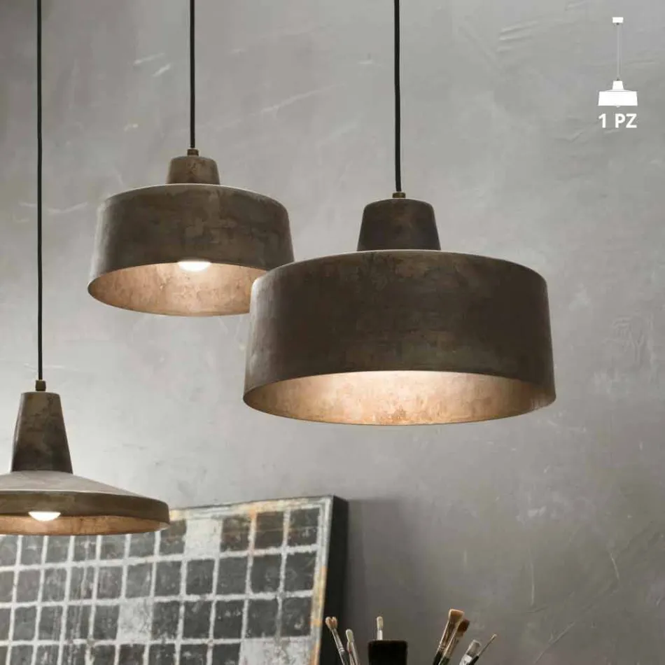 Lampada a sospensione di design in ferro anticato Jean Il Fanale Viadurini