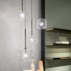 Lampada a Sospensione di Design in Metallo e Vetro Made in Italy - Donatina Viadurini