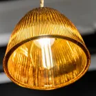 Lampada a Sospensione di Design in Vetro Veneziano Made in Italy - Zaffiro  Viadurini