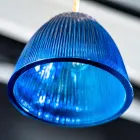 Lampada a Sospensione di Design in Vetro Veneziano Made in Italy - Zaffiro  Viadurini