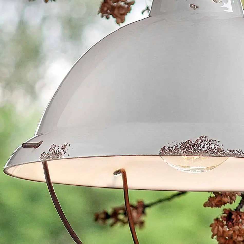 Lampada a sospensione di design industriale artigianale Clara Viadurini