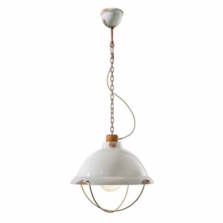 Lampada a sospensione di design industriale artigianale Clara Viadurini