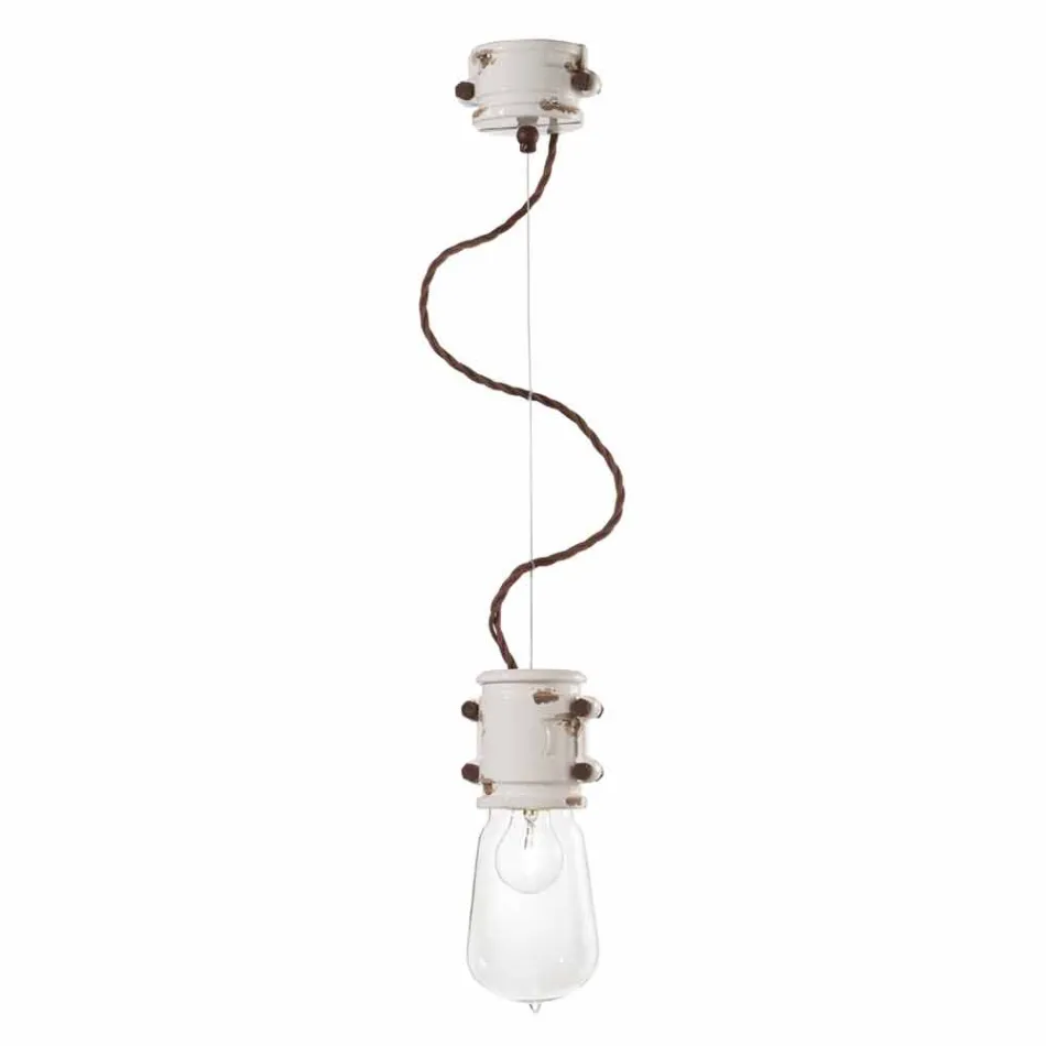 Lampada a sospensione di design urbano artigianale Edith Ferroluce Viadurini