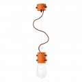 Lampada a sospensione di design urbano artigianale Edith Ferroluce